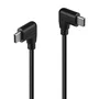 Lindy 32008 Cable USB-C USB-C 0.5 m USB 2.0 60W Power Delivery, Negro, Conectores Angulares Macho