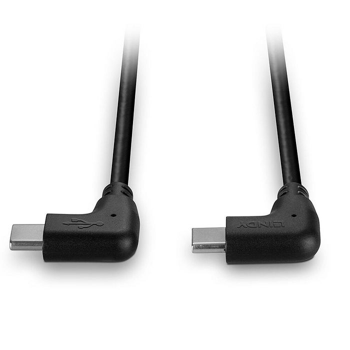 Lindy Cable USB 2.0 USB C a USB C Angular 0,5 m Negro 32008