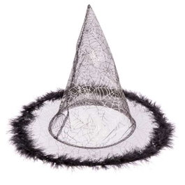 My Other Me Sombrero de Bruja con Plumas Negro