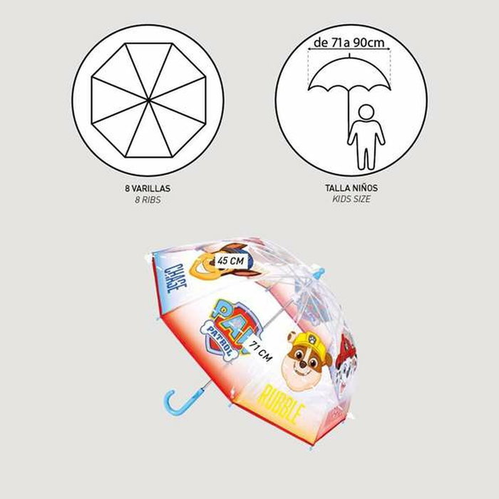 Cerdá Paraguas Manual Burbuja Paw Patrol para Niños, 45 cm