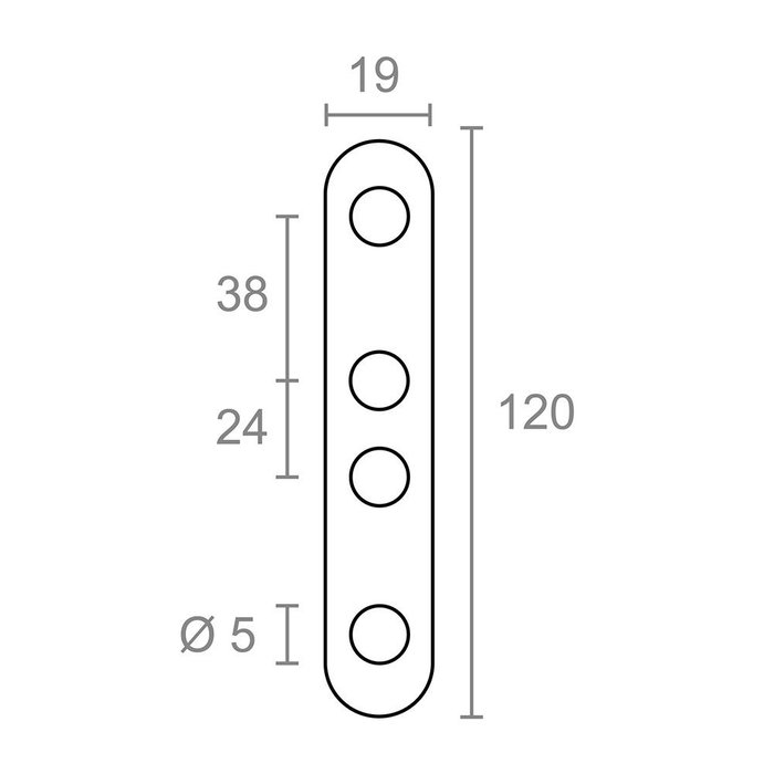 Edm Placa recta de unión PLC14 de acero inoxidable 120 x 19 x 2 mm, 4 uds