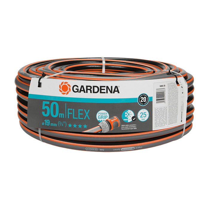 GARDENA 18055-20 Manguera Comfort FLEX de Agua 50m, 19 mm (3/4"), Gris y Naranja, 25 bar GARDENA 18055-20 Manguera Comfort FLEX de Agua 50m, 19 mm (3/4"), Gris y Naranja, 25 bar