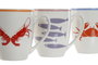 DKD Home Decor Mug Mediterraneo Colección Aiguablava Porcelana Multicolor 8.5 x 10 x 12 cm (6 Unidades)