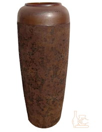 DKD Home Decor Jarrón de Cerámica Símil Óxido Marrón Oscuro