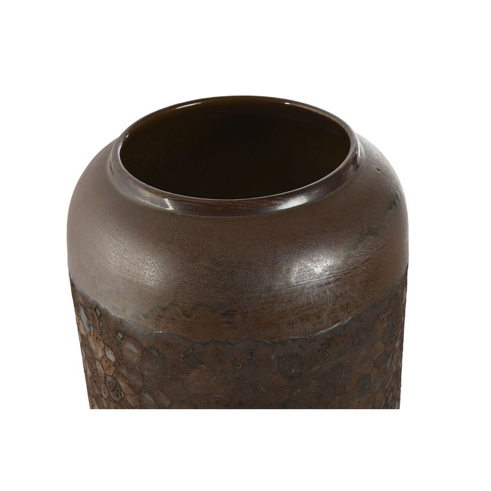 DKD Home Decor Jarrón de Cerámica Símil Óxido Marrón Oscuro