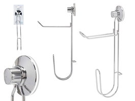 Berilo Portarrollo Acero Doble Ventosa Metal 3 x 32 x 15 cm (Set de 12)