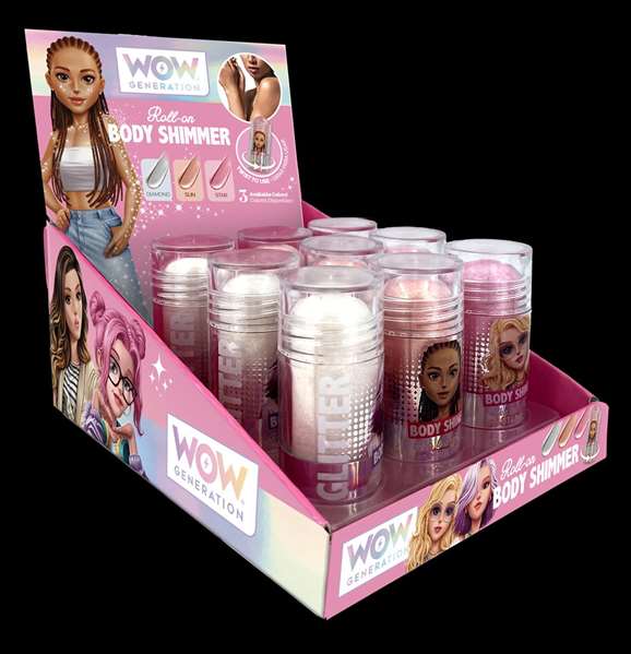 Kids Euroswan Purpurina Corporal Roll On Wow Generation - Purpurina Líquida en Aplicador para Piel, Edad Mínima 36 Meses