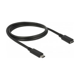 DeLOCK 85533 Cable Extensor USB 3.2 Gen 1 (USB 3.1) Tipo C Macho a Tipo C Hembra 1 m - 5 Gbit/s, 3A, Negro
