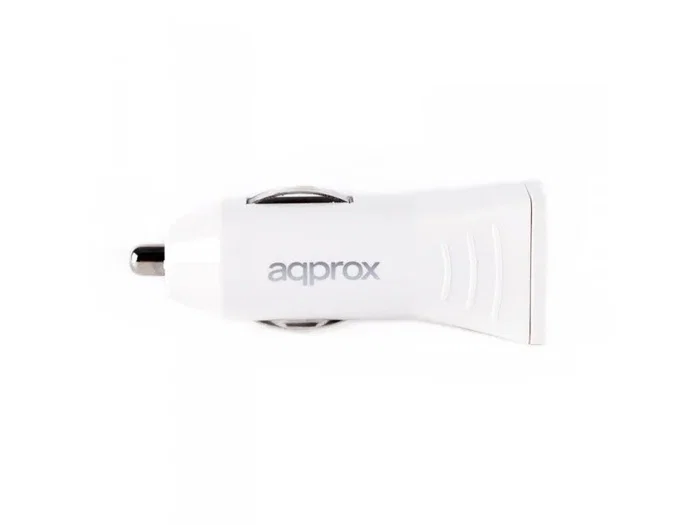Approx APPUSBCAR31W Cargador de Coche para Móvil 2 Puertos USB 5V 3.1A Blanco para Smartphone, GPS, Tableta, Reloj Inteligente y Auriculares