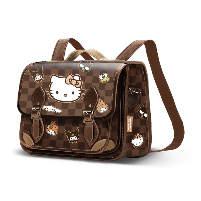 Karactermania Hello Kitty Squares Bolso-Mochila Satchel Marrón Karactermania Hello Kitty Squares Bolso-Mochila Satchel Marrón