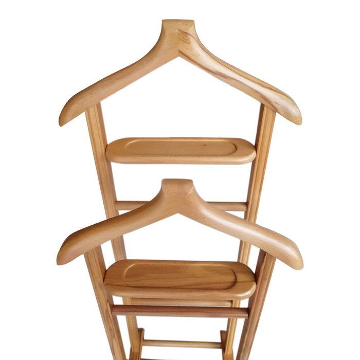 Hanah Home Beta Double - Natural Aparcacoches de Madera Maciza Estilo Rústico Escandinavo 120 cm