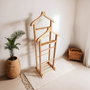 Hanah Home Beta Double - Natural Aparcacoches de Madera Maciza Estilo Rústico Escandinavo 120 cm