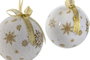 DKD Home Decor Set de 14 Bolas de Decoración Dorado y Blanco