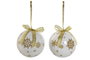 DKD Home Decor Set de 14 Bolas de Decoración Dorado y Blanco