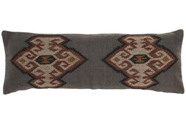 DKD Home Decor Cojín Lana Yute Kilim Gris 30x85