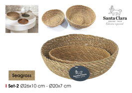Inde Set de 2 Cestas Staclaracies Santa Clara, Dimensiones: 26 cm x 10 cm x 26 cm y 20 cm x 7 cm (4 Unidades)