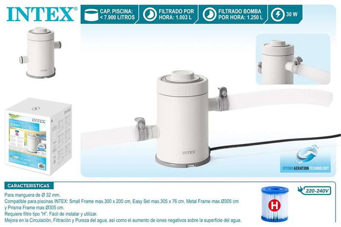 Intex Depuradora Cartucho Krystal Clear 1250 L/H Intex Depuradora Cartucho Krystal Clear 1250 L/H