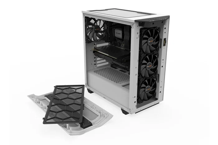 Be quiet! Pure Base 500DX Midi Torre PC ATX Blanco con Cristal Templado, Tira LED RGB Frontal, 3 Ventiladores 140mm
