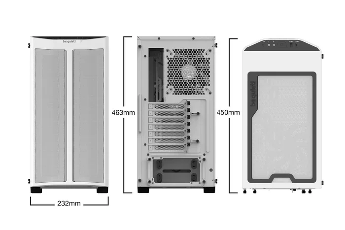 Be quiet! Pure Base 500DX Midi Torre PC ATX Blanco con Cristal Templado, Tira LED RGB Frontal, 3 Ventiladores 140mm