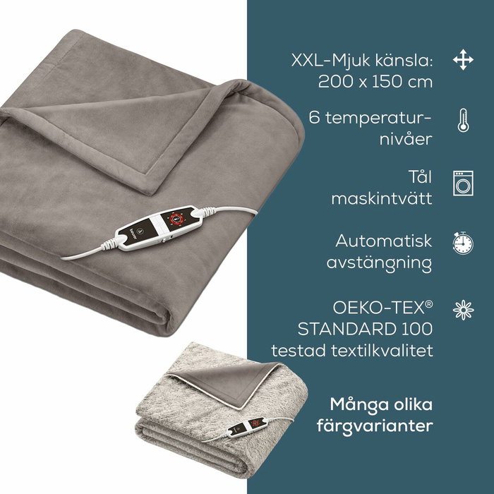 Beurer HD-150-XXL COSY TAUPE Manta de Tacto Suave Beurer HD-150-XXL COSY TAUPE Manta de Tacto Suave