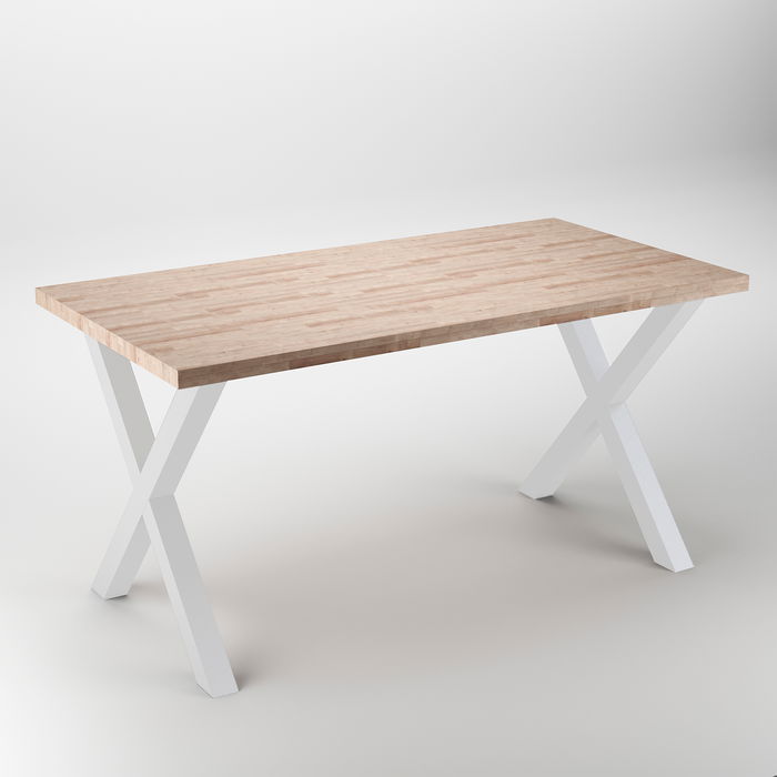 Emuca Juego de patas Cross para mesa, ancho 695mm, Acero, Pintado blanco