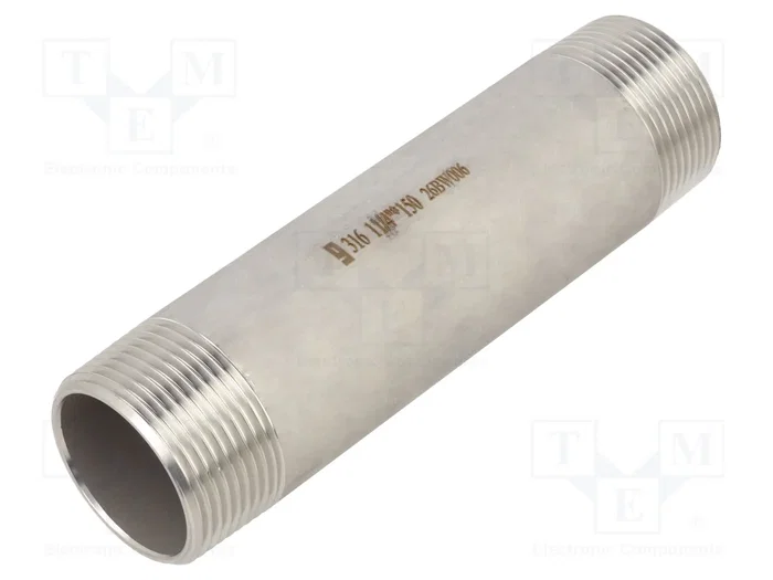 GEBO Conector de conexión G316 en acero inoxidable AISI 316L, 150mm, G 1 1/4'' externo GEBO Conector de conexión G316 en acero inoxidable AISI 316L, 150mm, G 1 1/4'' externo