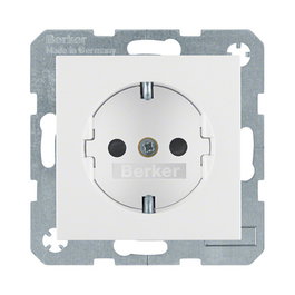 Berker Enchufe Simple Blanco Tipo F 16A 250V 47231909 PWS, Material Termoplástico