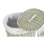 DKD Home Decor Set de 5 Cestas para la Ropa de Mimbre y Poliéster, Verde