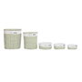 DKD Home Decor Set de 5 Cestas para la Ropa de Mimbre y Poliéster, Verde
