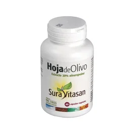 Sura Vitasan Complemento Hoja de Olivo Extracto 60 Cápsulas - 1000mg por 2 caps - 20% Oleuropeína - Ayuda a Mantener la Tensión en Niveles Normales