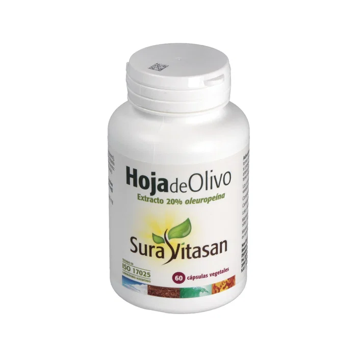 Sura Vitasan Complemento Hoja de Olivo Extracto 60 Cápsulas - 1000mg por 2 caps - 20% Oleuropeína - Ayuda a Mantener la Tensión en Niveles Normales Sura Vitasan Complemento Hoja de Olivo Extracto 60 Cápsulas - 1000mg por 2 caps - 20% Oleuropeína - Ayuda a Mantener la Tensión en Niveles Normales