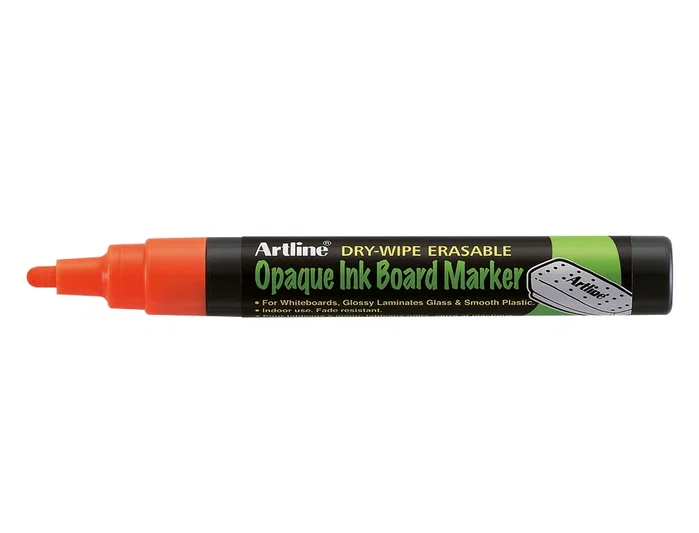 Artline EPW-4 Rotulador para Pizarra Negra/Verde/Cristal, Punta 2mm, Color Naranja, Bolsa 4 Unidades