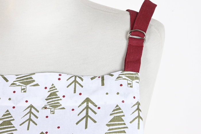 DKD Home Decor Delantal Navidad Alpina Verde Rojo 60 x 80 cm Set de 2