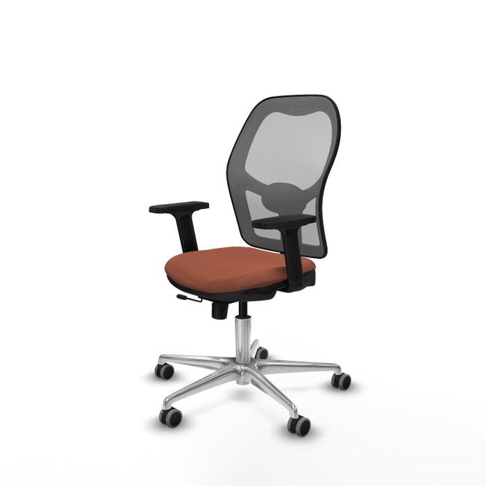PIQUERAS Y CRESPO Silla de oficina Jorquera con mecanismo Sincro/Traslack, Tela Marrón y Malla Gris PIQUERAS Y CRESPO Silla de oficina Jorquera con mecanismo Sincro/Traslack, Tela Marrón y Malla Gris