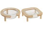 DKD Home Decor Pack de 2 Comederos de Borosilicato de 1L