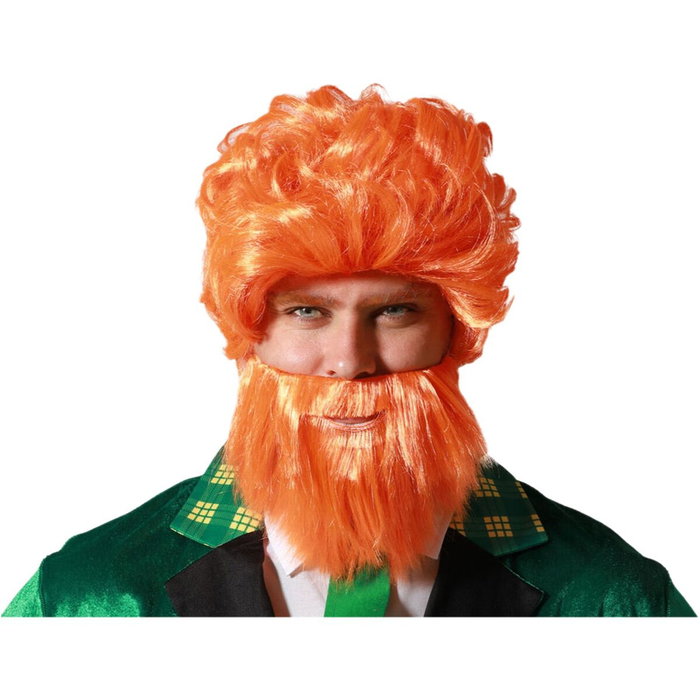 Atosa Peluca y Barba de Duende Pelirroja para Disfraces, San Patricio y Fiestas Temáticas