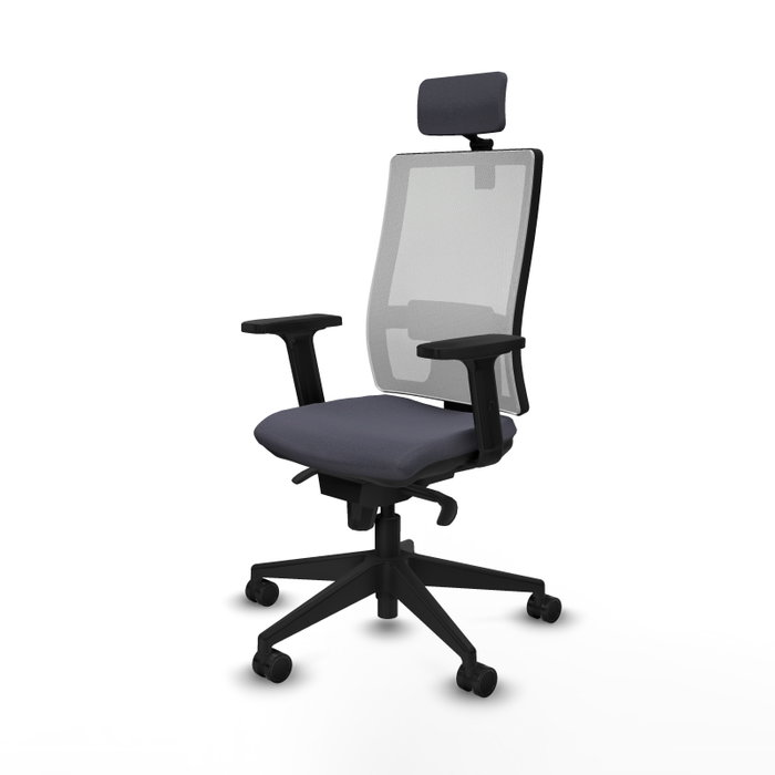 PIQUERAS Y CRESPO Silla de oficina Horna con mecanismo Sincro, Gris oscuro y Blanco PIQUERAS Y CRESPO Silla de oficina Horna con mecanismo Sincro, Gris oscuro y Blanco