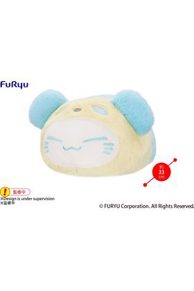 Furyu Nemuneko Cat Pastel Panda Big Blue 33 cm