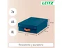 Leitz Caja de Almacenaje Baja de Cartón con Asa de Piel, Azul, Pack de 2 Unidades, 8 Litros