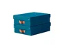 Leitz Caja de Almacenaje Baja de Cartón con Asa de Piel, Azul, Pack de 2 Unidades, 8 Litros
