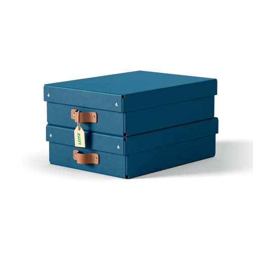 Leitz Pack de 2 Cajas de Almacenaje de Cartón Mediana Baja Azul
