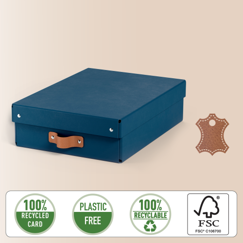 Leitz Pack de 2 Cajas de Almacenaje de Cartón Mediana Baja Azul