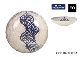 Inde Plato Hondo "Rhombus" Monaco Brillo, 21 cm de diámetro, Blanco (12 Unidades)