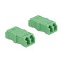 DeLOCK Acoplador de Fibra Óptica LC Duplex hembra a hembra, Verde, 4 piezas