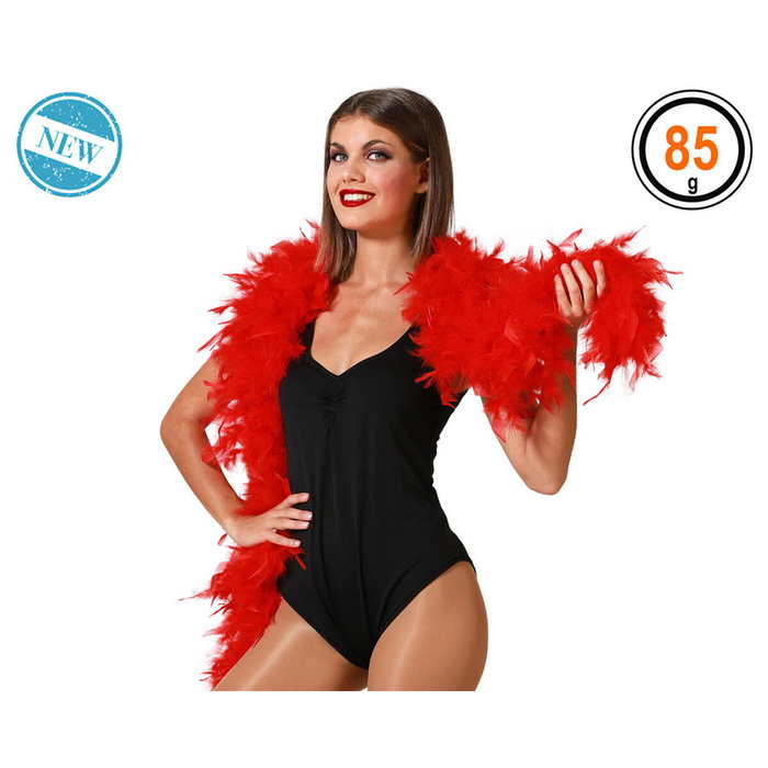 Atosa Boa Plumas Roja de 85g de Accesorio para Disfraces de Cabaretera, Diva, Teatro y Carnaval Atosa Boa Plumas Roja de 85g de Accesorio para Disfraces de Cabaretera, Diva, Teatro y Carnaval