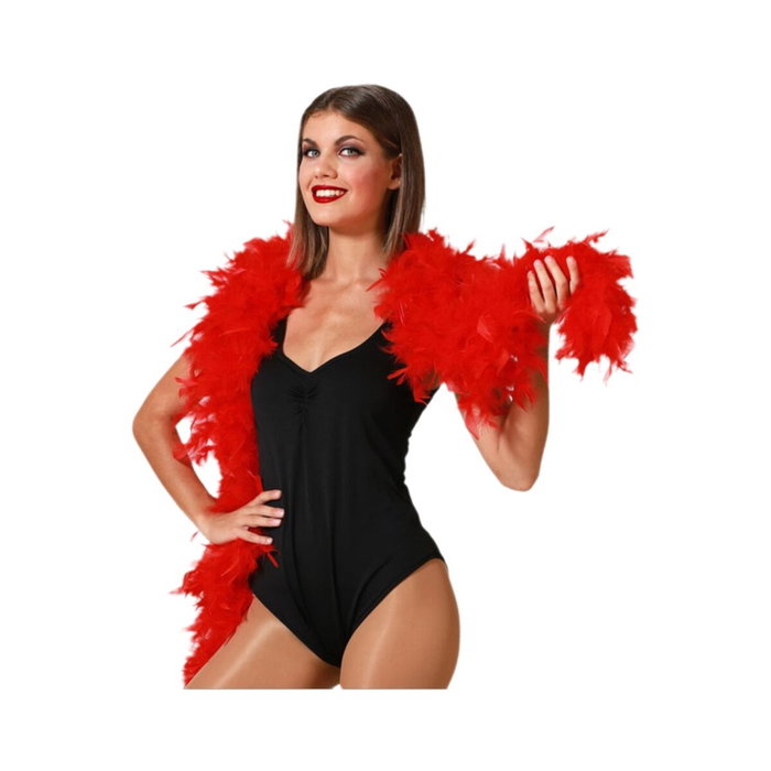 Atosa Boa Plumas Roja de 85g de Accesorio para Disfraces de Cabaretera, Diva, Teatro y Carnaval Atosa Boa Plumas Roja de 85g de Accesorio para Disfraces de Cabaretera, Diva, Teatro y Carnaval