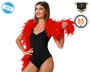 Atosa Boa Plumas Roja de 85g de Accesorio para Disfraces de Cabaretera, Diva, Teatro y Carnaval