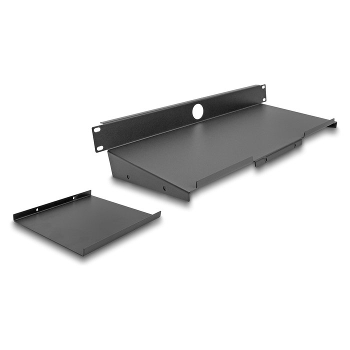 DeLOCK Bandeja para Teclado y Ratón de 19" (48.3 cm), 1U, Gris Oscuro, Acero, 221 x 483 x 44 mm