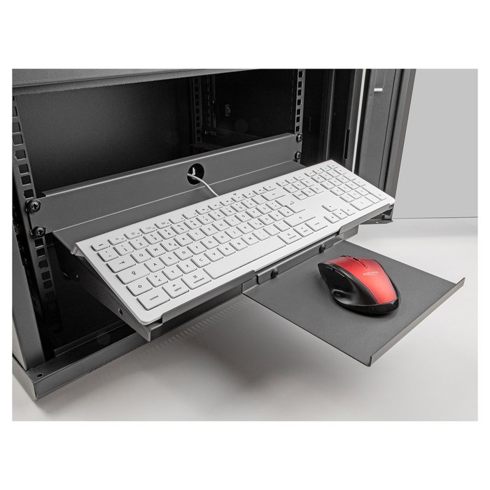 DeLOCK Bandeja para Teclado y Ratón de 19" (48.3 cm), 1U, Gris Oscuro, Acero, 221 x 483 x 44 mm