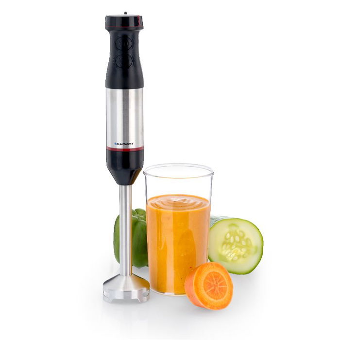 BLAUPUNKT Batidora de varilla 800W de acero inoxidable, selector de velocidad y vaso, con botón turbo